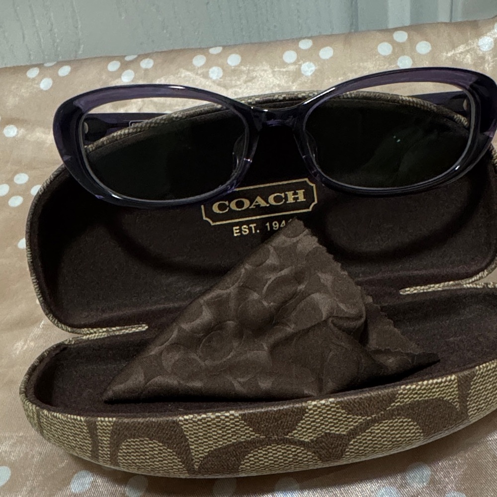 Coach Dark Purple Eyeglasses with Coach Case